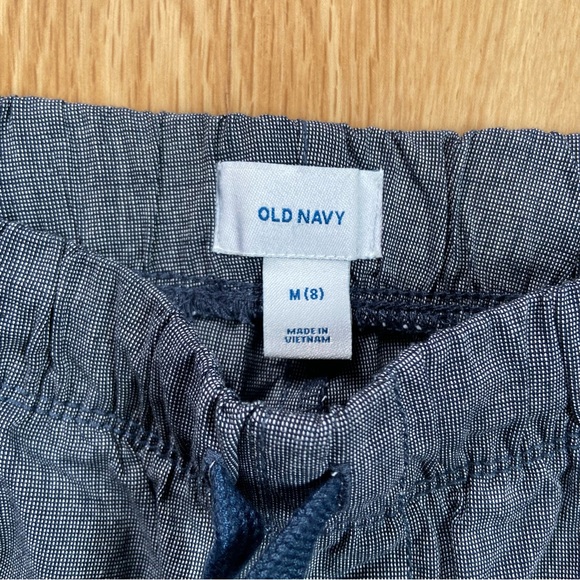 Old Navy Shorts Boys' Size 8 Medium Pull-On Functional Drawstring Blue Chambray - Picture 3 of 6